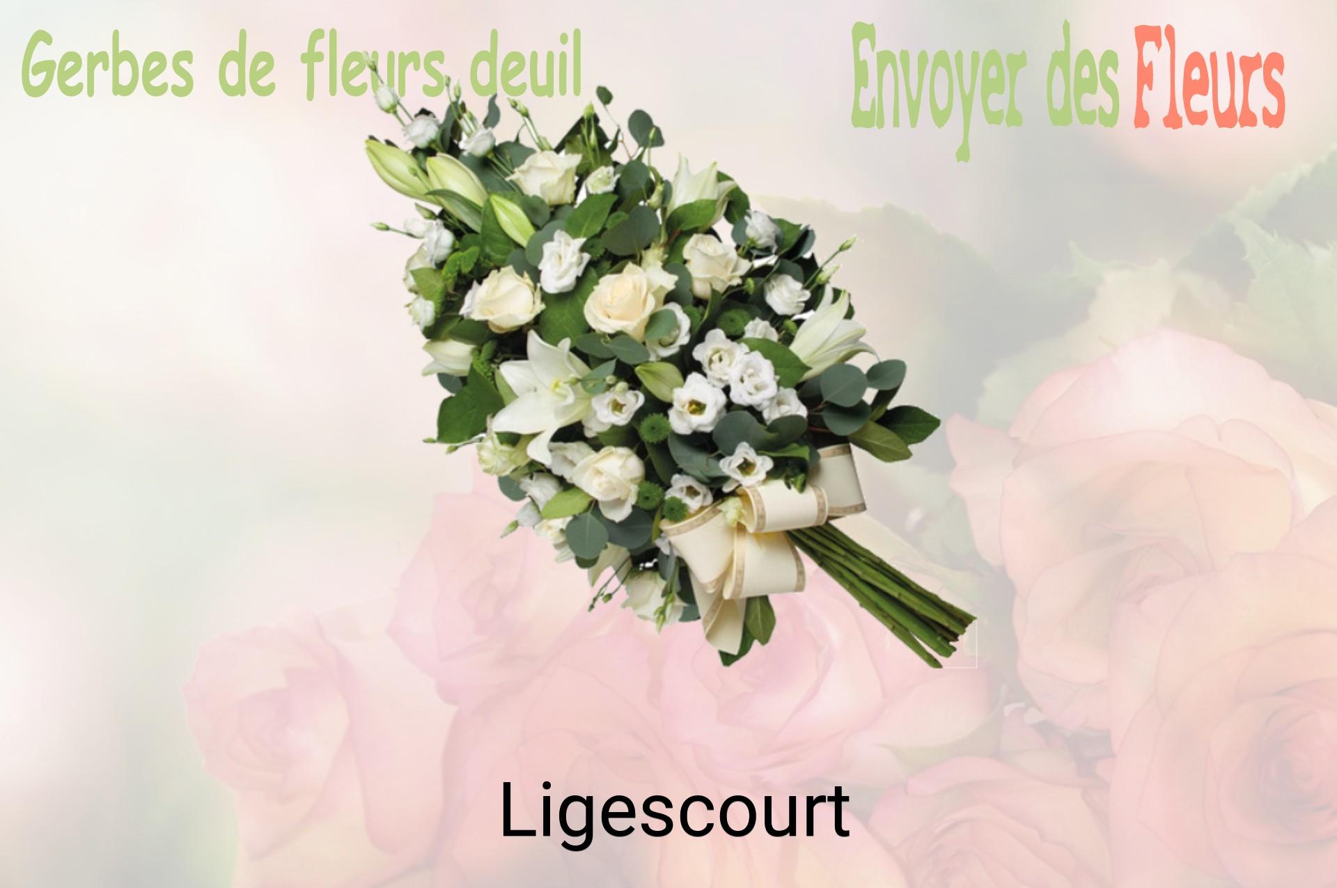 Gerbe de fleurs de deuil livrée à Ligescourt